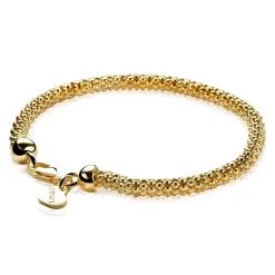 ZINZI zilveren schakelarmband geel verguld 4,5mm breed 19cm ZIA1057G