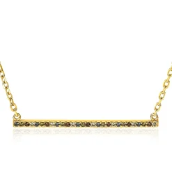 ZINZI zilveren schakelcollier geelverguld met balkje witte zirconia's, groene blauwe bruine kleurstenen 42-45cm ZIC1964G