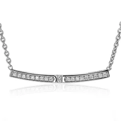 ZINZI zilveren schakelcollier met staafje witte zirconia's 42-45cm ZIC1957