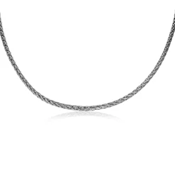 ZINZI zilveren schakelcollier palmier massief 3mm breed 45cm ZIC1912