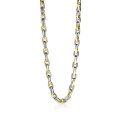 ZINZI zilveren schakelcollier geel verguld 6,4mm breed 45,5cm ZIC1641BG