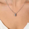 ZINZI zilveren schakel ketting met druppelvormige hanger (15mm) bezet met vier witte zirkonia's 42-45 cm ZIC2655
