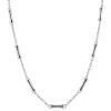 ZINZI zilveren schakel ketting met zeven gladde bamboe vormen 40-45m ZIC2577