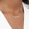 ZINZI zilveren schakelketting 45cm met golvend staafje 'waves' met witte zirconia's ZIC2034