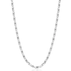 ZINZI zilveren scroll schakelketting, waarbij de schakels een dubbele krul/kronkeling maken 42-45cm ZIC2479