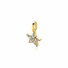 ZINZI zilveren ster hanger in geel verguld 13mm wit ZIH2138Y (zonder collier)
