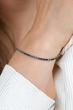 ZINZI zilveren tennis armband 2,1mm breed met rijzetting zwarte zirconia's ZIA2891Z