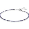 ZINZI zilveren tennis armband 2,1mm breed met rijzetting saffierblauwe kleurstenen ZIA2891B