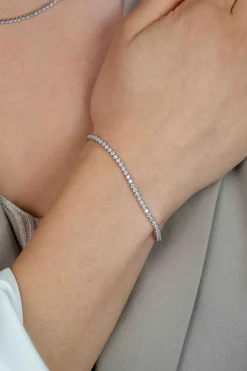 ZINZI zilveren tennis armband 2,3mm breed met rijzetting witte zirconia's ZIA2795