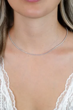 ZINZI zilveren tennis collier 45cm met rijzetting witte zirconia's 1,7mm breed ZIC2794