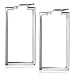 ZINZI zilveren trendy oorringen 40mm in rechthoek vorm buisdikte 2mm ZIO2337L